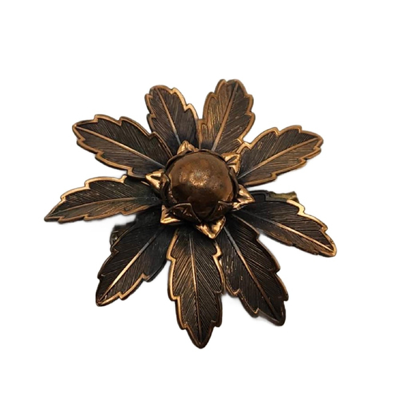 Bell Trading Post Copper Flower Brooch, Solid Copper Jewelry - Picture 5 of 11